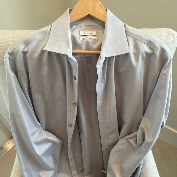 calvin klein slim fit short sleeve dress shirt Denim Flare Mini Dress main image 0